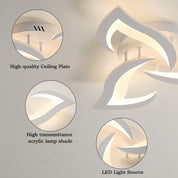 Ceiling light fixture with close-up details on a neutral background