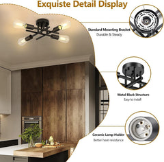 Ceiling light fixture with detailed features and kitchen background