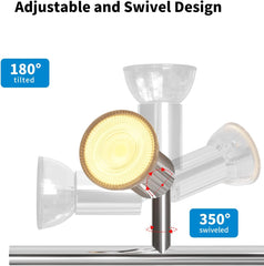 Ceiling light fixture with adjustable and swivel design on a white background