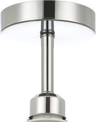 Chrome ceiling light fixture on a white background