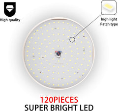 Circular LED light fixture with 120 super bright LEDs on a white background