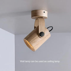 Classic wood and LED wall light

