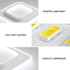 Collage showing components of a lamp including painted lamp body, LED light source, and acrylic lampshade.