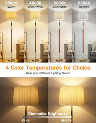 Comparison of a lamp's light output at different color temperatures in a room setting.