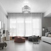 Crystal Chandelier Ceiling Light – Modern Glass Pendant in Silver Finish