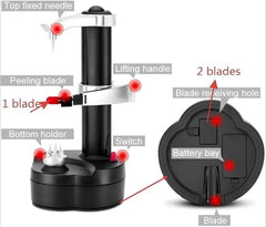 Diagram of a black and silver device with labeled parts on a white background