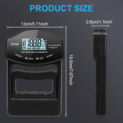 Digital hand dynamometer with measurements on a dark background