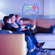Dimmable Game Neon Sign - USB Powered Blue Gamepad LED Light with Switch for Bedroom Wall Decor, Gaming Room & Party