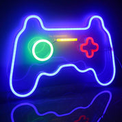 Dimmable Game Neon Sign - USB Powered Blue Gamepad LED Light with Switch for Bedroom Wall Decor, Gaming Room & Party
