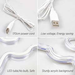 Dimmable Game Neon Sign - USB Powered Blue Gamepad LED Light with Switch for Bedroom Wall Decor, Gaming Room & Party