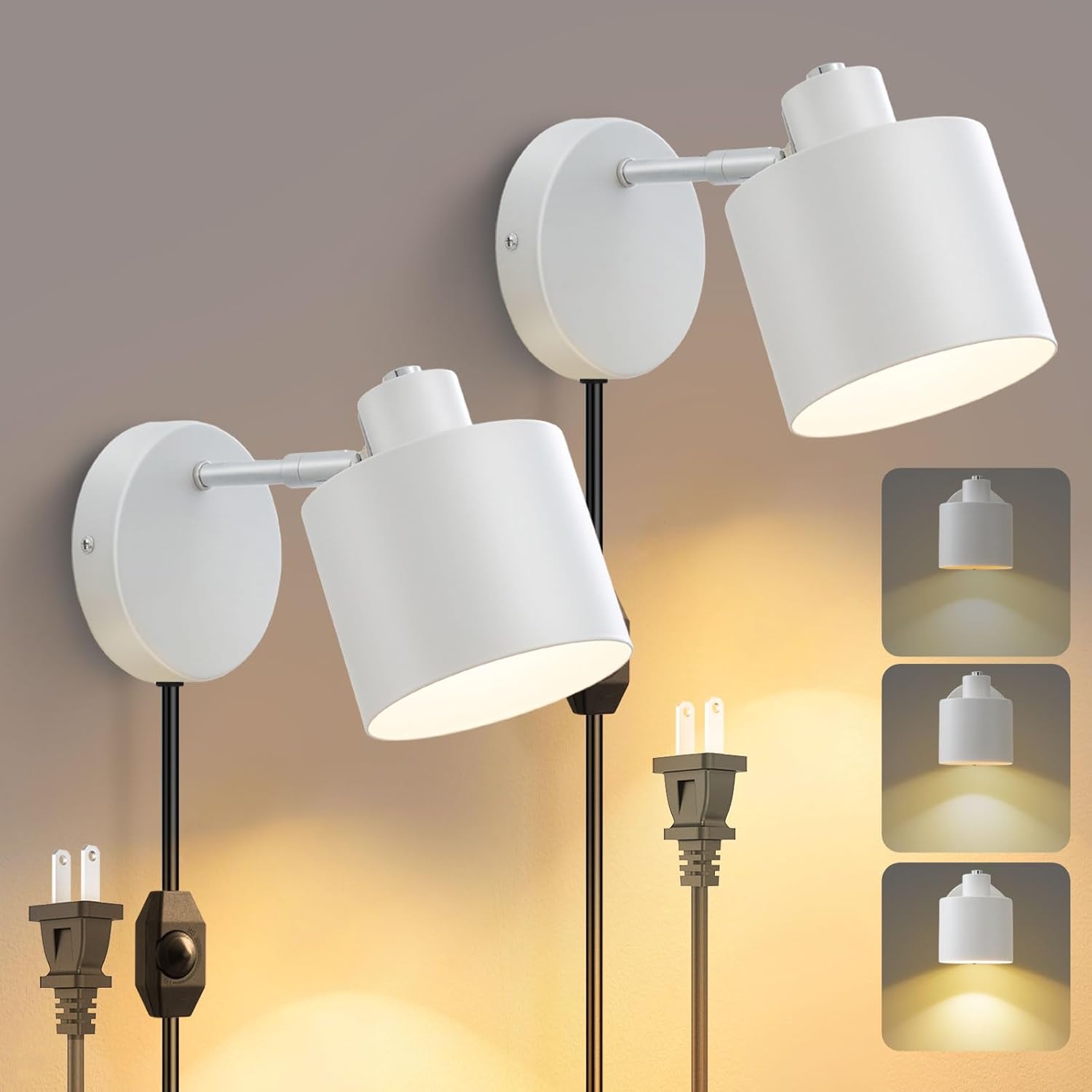 Dimmable plug-in wall light

