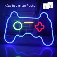 Dimmable Game Neon Sign - USB Powered Blue Gamepad LED Light with Switch for Bedroom Wall Decor, Gaming Room & Party