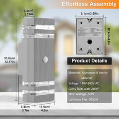 Down outside light with motion detection


