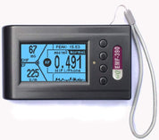 EMF meter with digital display on a white background