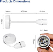 Easy install ceiling rose B22

