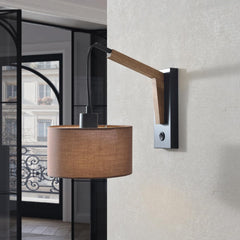 Fabric shade wall sconce


