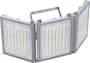 Foldable LED light panel with multiple panels on a white background