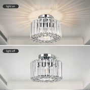 Crystal Chandelier Ceiling Light – Modern Glass Pendant in Silver Finish