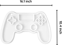 Gaming controller-shaped mold with dimensions on a white background