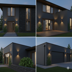 Modern LED Wall Sconce Up & Down Outdoor GU10 Wall Light With PIR Motion Sensor