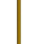 Gold floor lamp with a clear glass shade on a white background