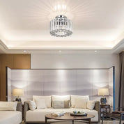 Crystal Chandelier Ceiling Light – Modern Glass Pendant in Silver Finish