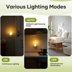 Illustration of a light fixture with various lighting modes displayed on a green background.