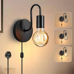 Industrial plug-in dimmable wall light

