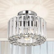 Crystal Chandelier Ceiling Light – Modern Glass Pendant in Silver Finish