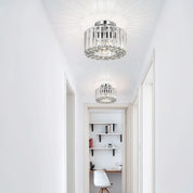 Crystal Chandelier Ceiling Light – Modern Glass Pendant in Silver Finish