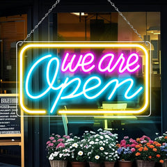 LED Neon We Are Open Sign 16.5