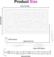 LED Neon We Are Open Sign 16.5