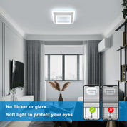 LED ceiling light square shape on white ceiling

