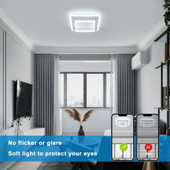 LED ceiling light square shape on white ceiling

