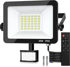 LED flood light with remote control on a white background