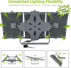 LED light panel with adjustable design on a white background
