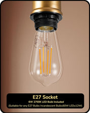 LED light bulb with E27 socket on a brown background