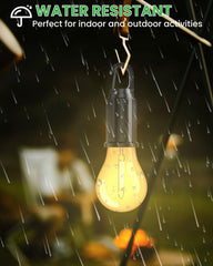 Light bulb with water-resistant feature in a rainy outdoor setting