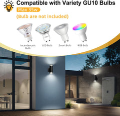 Light fixture compatible with variety GU10 bulbs in a home setting