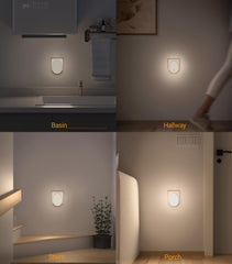 Light fixture in various indoor settings including a basin, hallway, stairs, and porch.