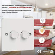 Light switch panel with dimmable and trailing edge (R.C) feature, kitchen background