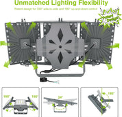 Lighting fixture with unmatched flexibility features on a white background