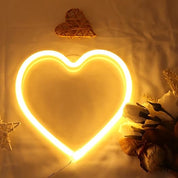 Love Heart Neon Sign – LED Warm Yellow Heart Lamp, USB Powered Neon Night Light for Bedroom, Wall Decor, Wedding & Party Gifts