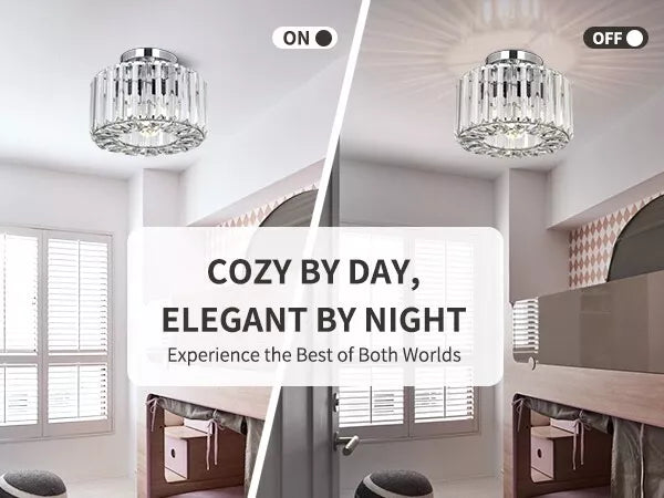 Crystal Chandelier Ceiling Light – Modern Glass Pendant in Silver Finish