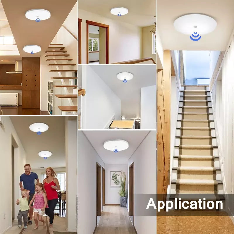 Round 48W LED Ceiling Light Panel with PIR Motion Sensor – Ultra Slim, Waterproof, Modern Design