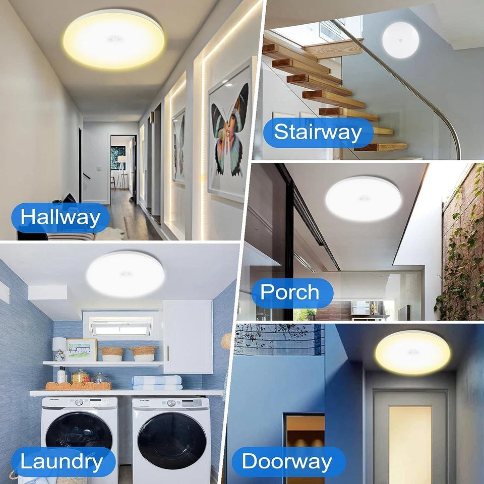Round 48W LED Ceiling Light Panel with PIR Motion Sensor – Ultra Slim, Waterproof, Modern Design