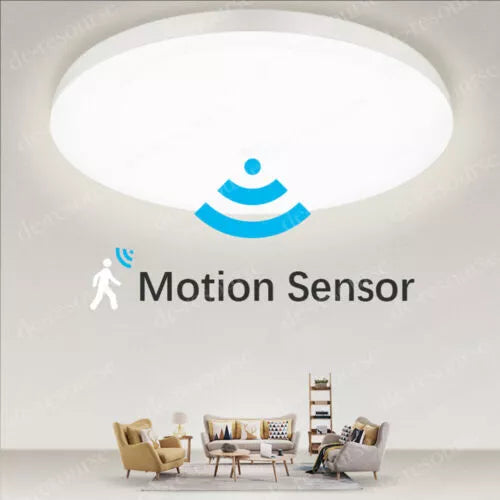 Round 48W LED Ceiling Light Panel with PIR Motion Sensor – Ultra Slim, Waterproof, Modern Design