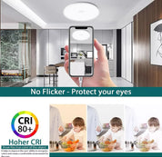Round 48W LED Ceiling Light Panel with PIR Motion Sensor – Ultra Slim, Waterproof, Modern Design