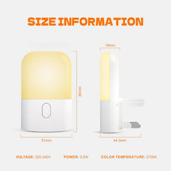 Measurement chart of a small light bulb with dimensions and specifications on a white background.