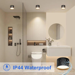 Modern bathroom with IP44 waterproof feature highlighted